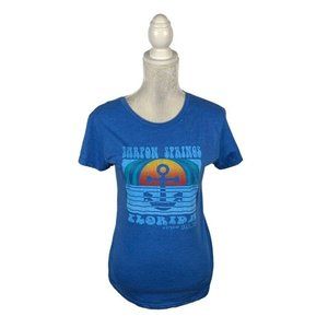 Tarpon‎ Springs Florida Retro Graphic T-shirt Souvenir Tourist Travel Blue L
